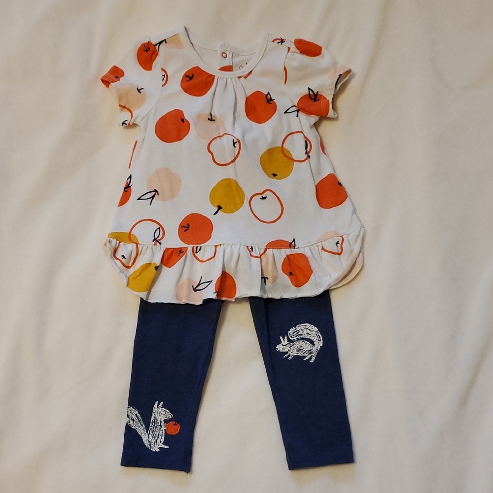 Cat & Jack Baby Apple And Squirrel Outfit, 18 Months